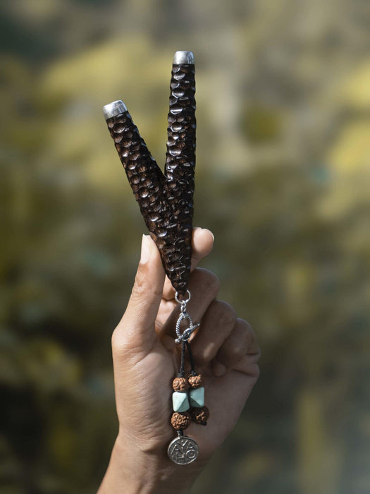Handmade Wooden Breathing tool with Silver Cups – Handmade Rosewood Applicator