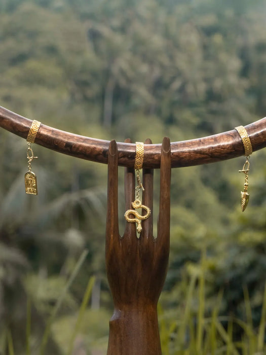 Handmade Balinese Ceremonial Wooden Pipe from Mango Root