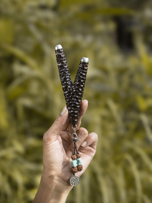 Handmade Wooden Breathing tool with Silver Cups – Handmade Rosewood Applicator