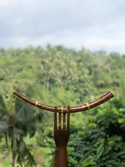 Handmade Balinese Ceremonial Wooden Pipe from Mango Root