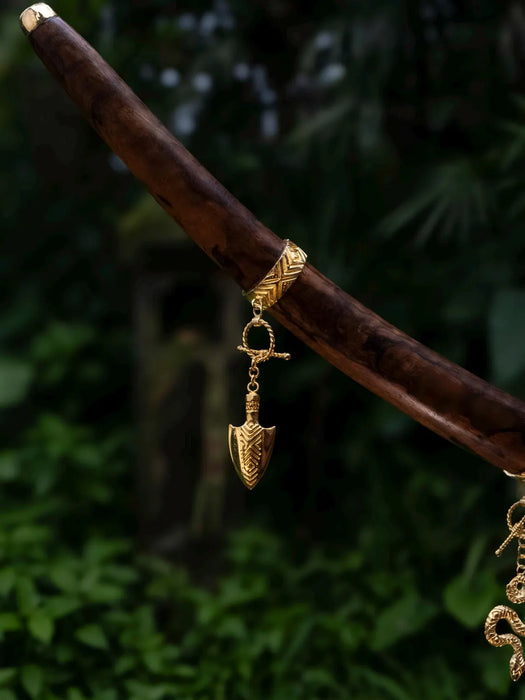 Handmade Balinese Ceremonial Wooden Pipe from Mango Root