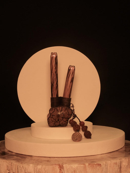 Sacred Vine ceremonial pipe with Rudraksha
