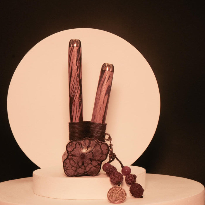 Sacred Vine ceremonial pipe with Rudraksha