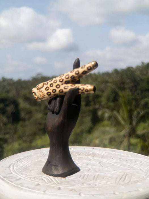 Handcrafted Ethnic Wooden Jaguar Pipe