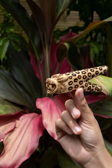 Handcrafted Ethnic Wooden Jaguar Pipe
