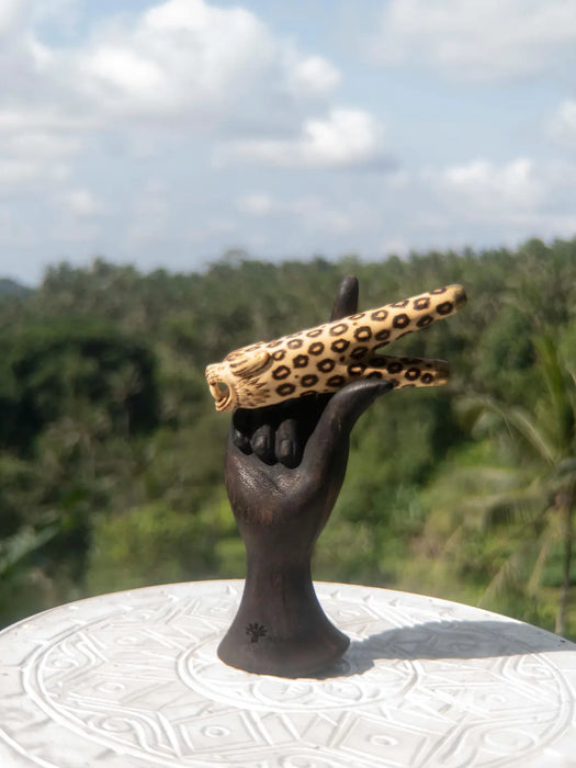 Handcrafted Ethnic Wooden Jaguar Pipe