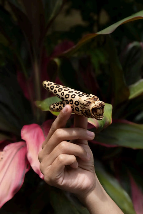 Handcrafted Ethnic Wooden Jaguar Pipe