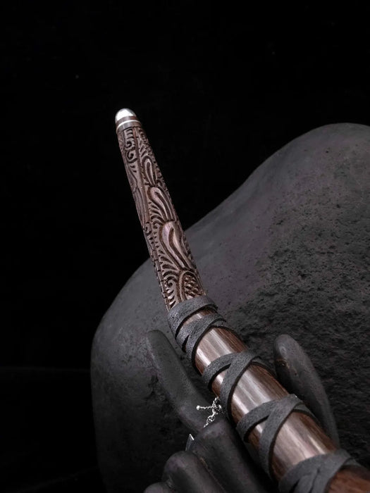 Rosewood Ceremonial Pipe with Ye Ming Zhu Stone | Pipe for Meditation