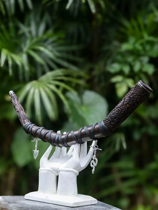 Rosewood Ceremonial Pipe with Ye Ming Zhu Stone | Pipe for Meditation