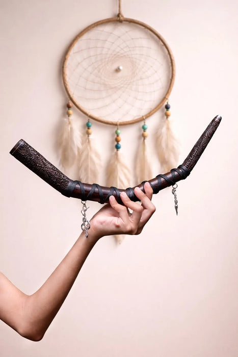 Rosewood Ceremonial Pipe with Ye Ming Zhu Stone | Pipe for Meditation