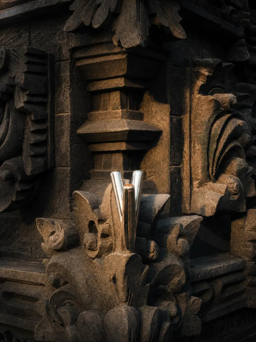 Silver Self-Applicator Pipe: Double-Channel Design - Handmade Bali Ritual Tool