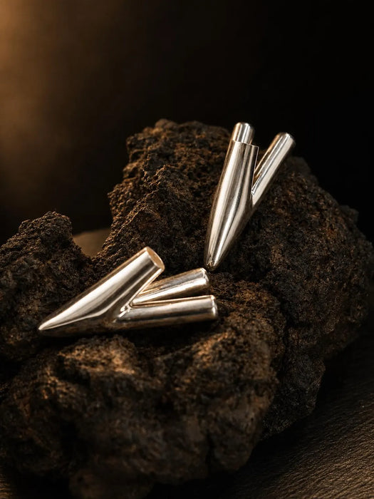 Silver Self-Applicator Pipe: Double-Channel Design - Handmade Bali Ritual Tool