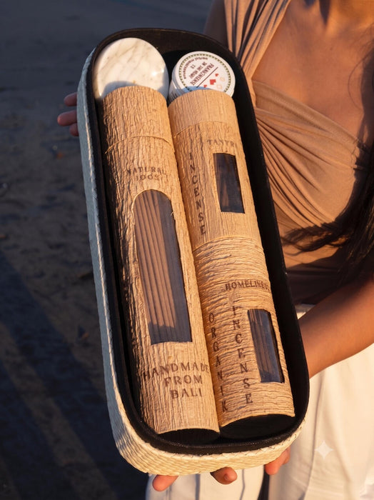 Bali Incense Gift Set with Stone Holder | 4 Shamanic Scents | Spiritual Ceremony Kit | Boho Home & Meditation