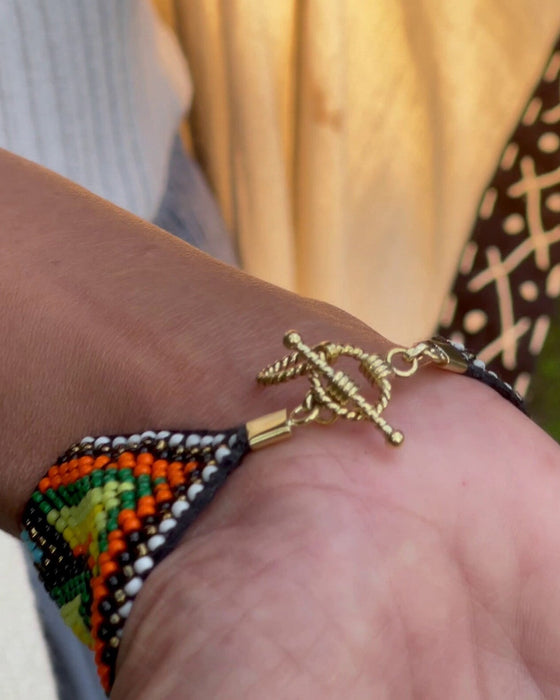 Wide Beaded Bracelet