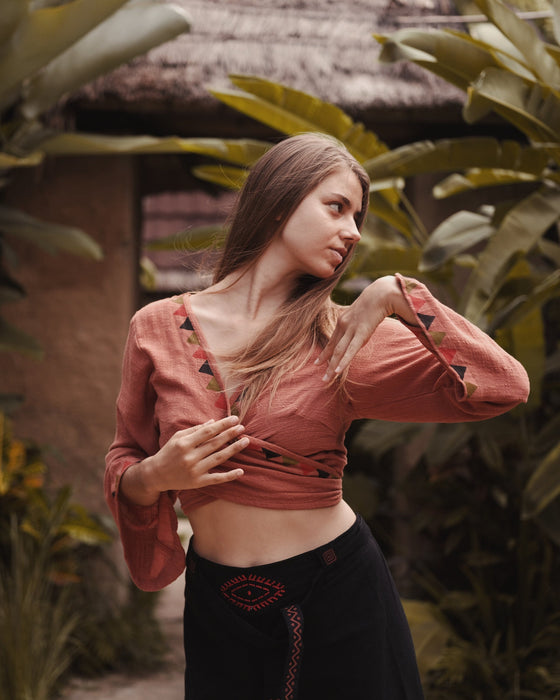 Discover the epitome of freedom and individuality with our exquisite Cotton Boho Crop Top, a garment that speaks to the soul of the free-spirited.