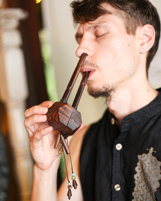Hapeh pipe • Kuripe Tepi applicator • Herbal shamanic Rapé snuff self applicator • Hape applicator • Pipe transformer for rapeh ceremony