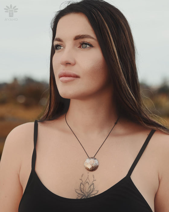 Shamanic Mirror 925 Antique Silver | Boho Clothing Accessory | Shamanic Ritual Festival Jewelry | Handmade Bohemian Mirror Pendant