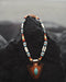 Festival Necklace | Boho Hippie Ethnic Jewelry | Adjustable Ceremony Accessory | Handmade Shamanic Jewelry Buffalo- Leather Shaman Amulet