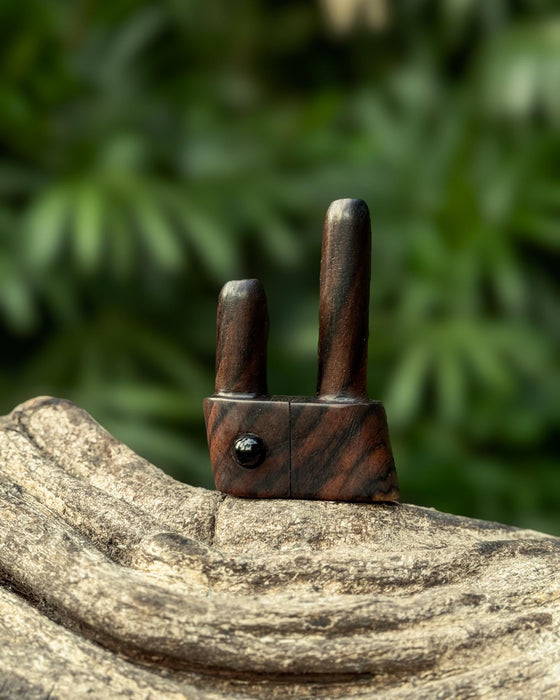 Transformer Kuripe Tepi Combo | Rosewood Sacred Rapéh Applicator | Handmade Kuripe with Black Onyx | Shamanic Tools for Ceremony