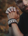 Raw buffalo leather bracelet, fully handcrafted with care, offering bold strength and a deep spiritual connection