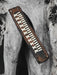 Wide cuff buffalo leather bracelet, hand-crafted with a bold ethnic design, perfect for grounding and spiritual practices.