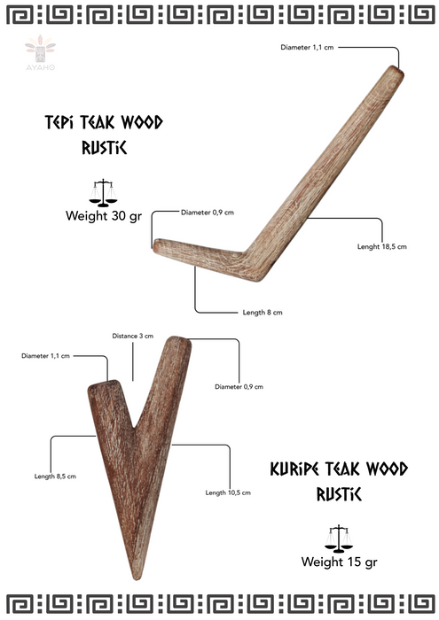 Teak wood Self-Applicator Pipe Set for Ritual Practice